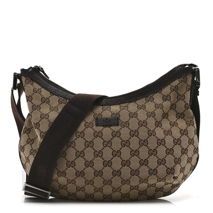 Gucci Monogram Medium Half Moon Hobo Dark Brown 1 of 22
