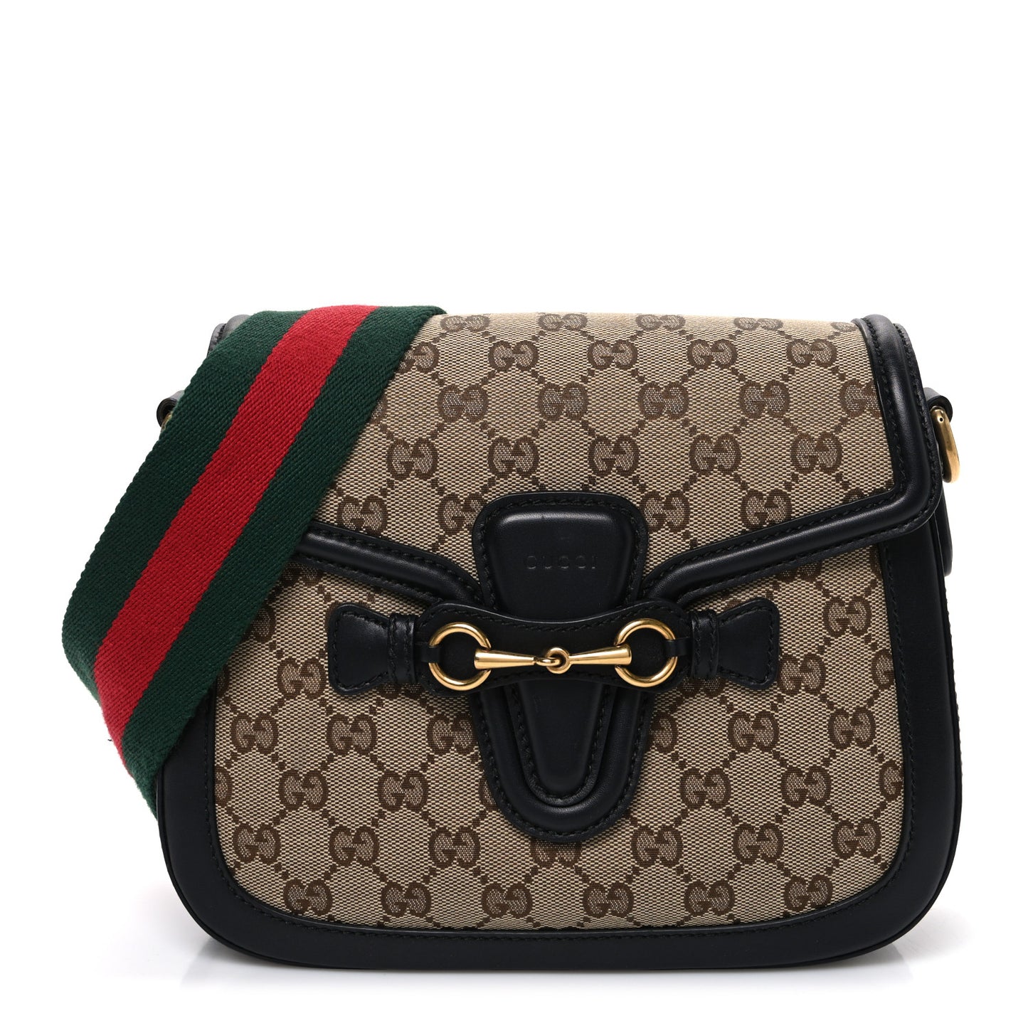 Monogram Ruinart Calfskin Medium Lady Web Shoulder Bag Beige Ebony Black