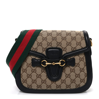 Gucci Monogram Ruinart Calfskin Medium Lady Web Shoulder Bag Beige Ebony Black 1 of 10