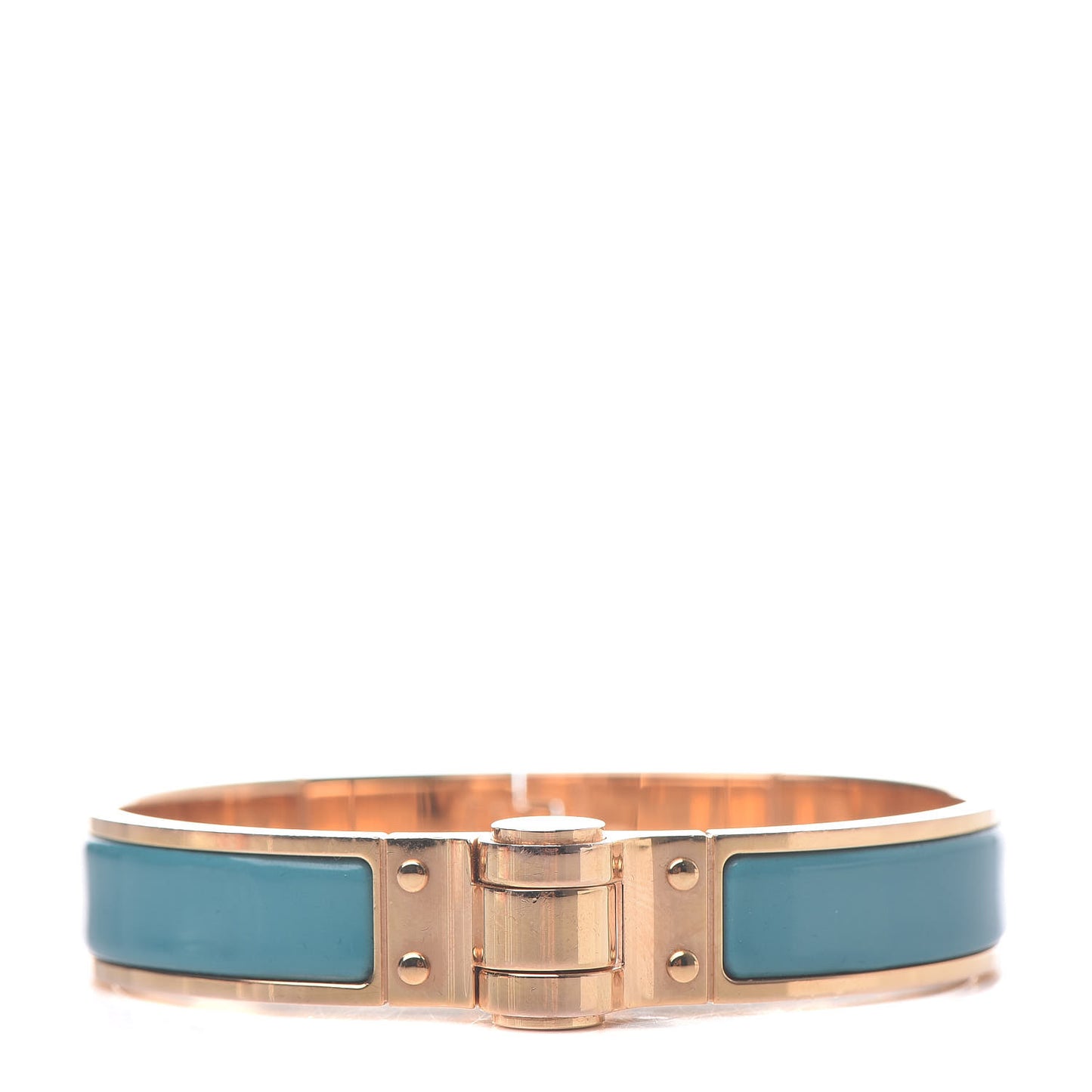 Enamel Charniere Uni Narrow Hinged Bracelet M Vert Bleuette