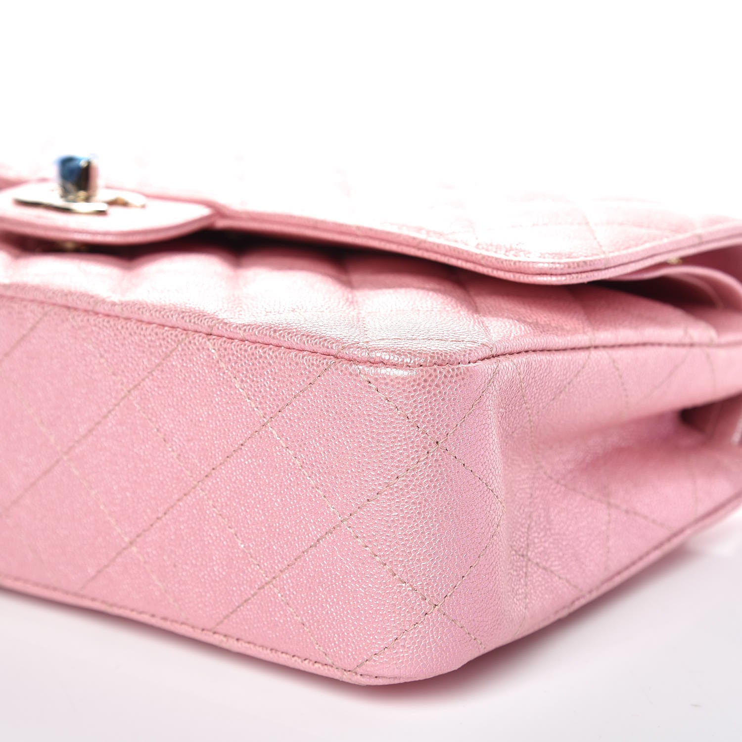 Chanel Iridescent Caviar Quilted Medium Double Flap Rose Pink 6 of 10
