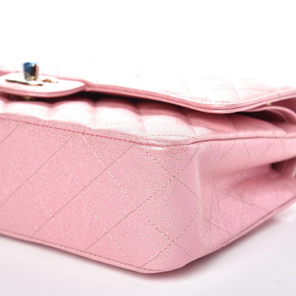 Chanel Iridescent Caviar Quilted Medium Double Flap Rose Pink 6 of 10