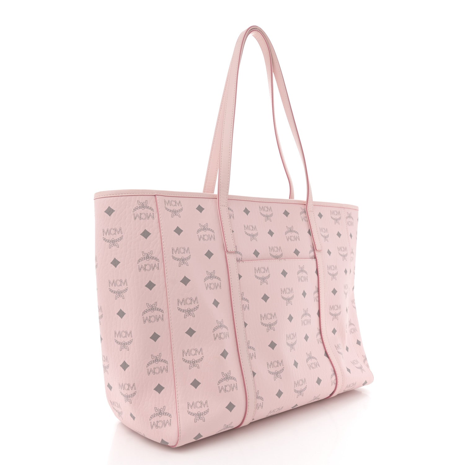 MCM Visetos Toni Shopper Tote Powder Pink 3 of 13