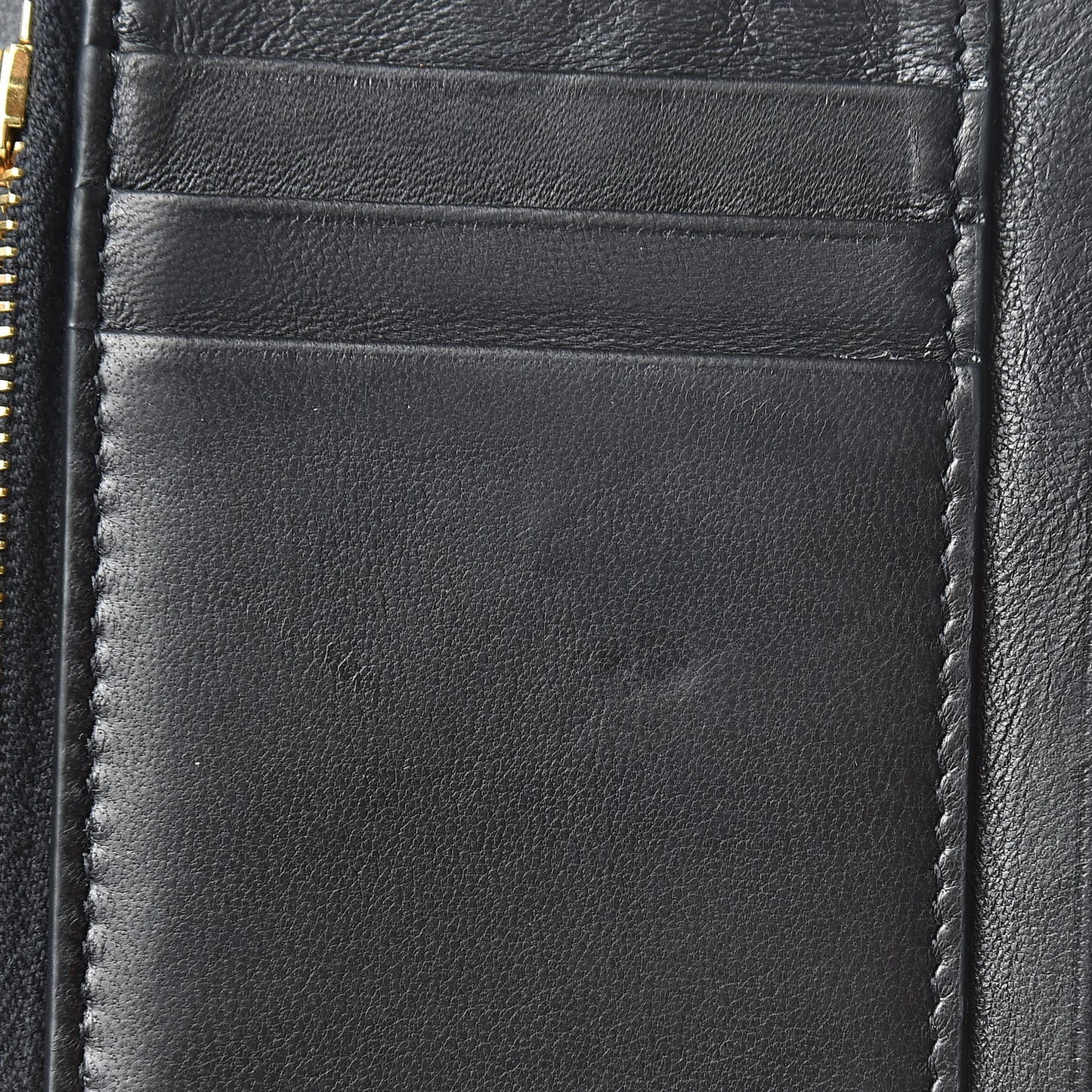 Lambskin Matelasse Monogram Vicky Tri-Fold Wallet Black
