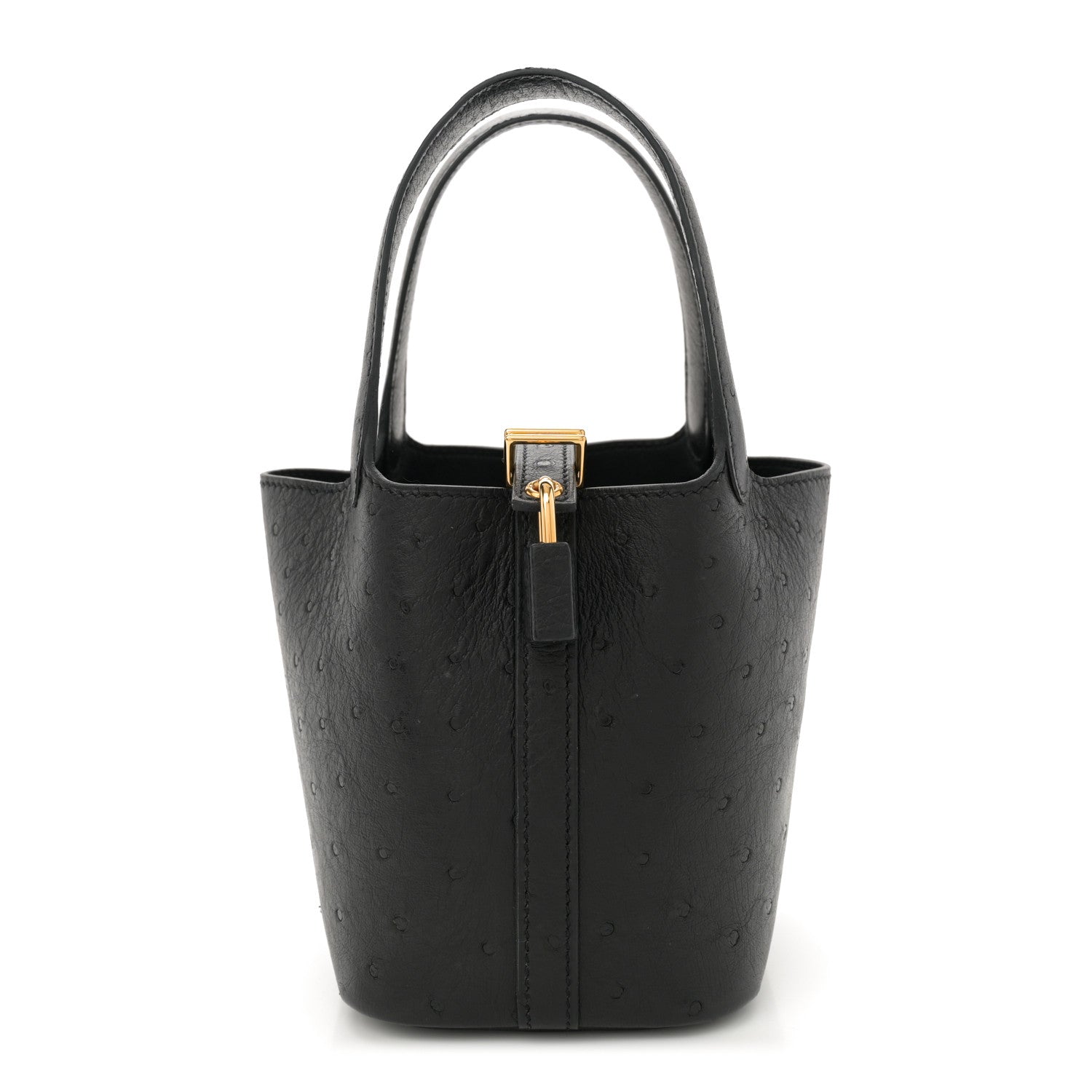Hermes Ostrich Micro Picotin Lock Black 1 of 12