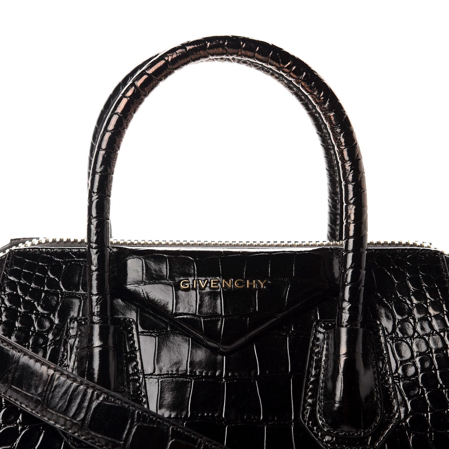 Givenchy Calfskin Crocodile Embossed Small Antigona Black 13 of 13