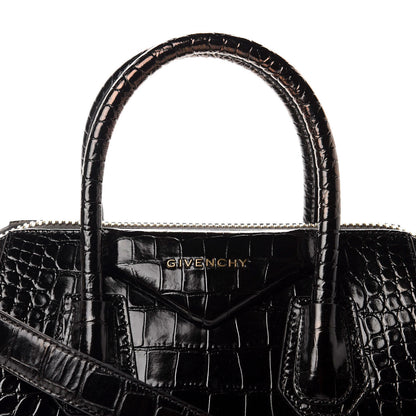 Givenchy Calfskin Crocodile Embossed Small Antigona Black 13 of 13