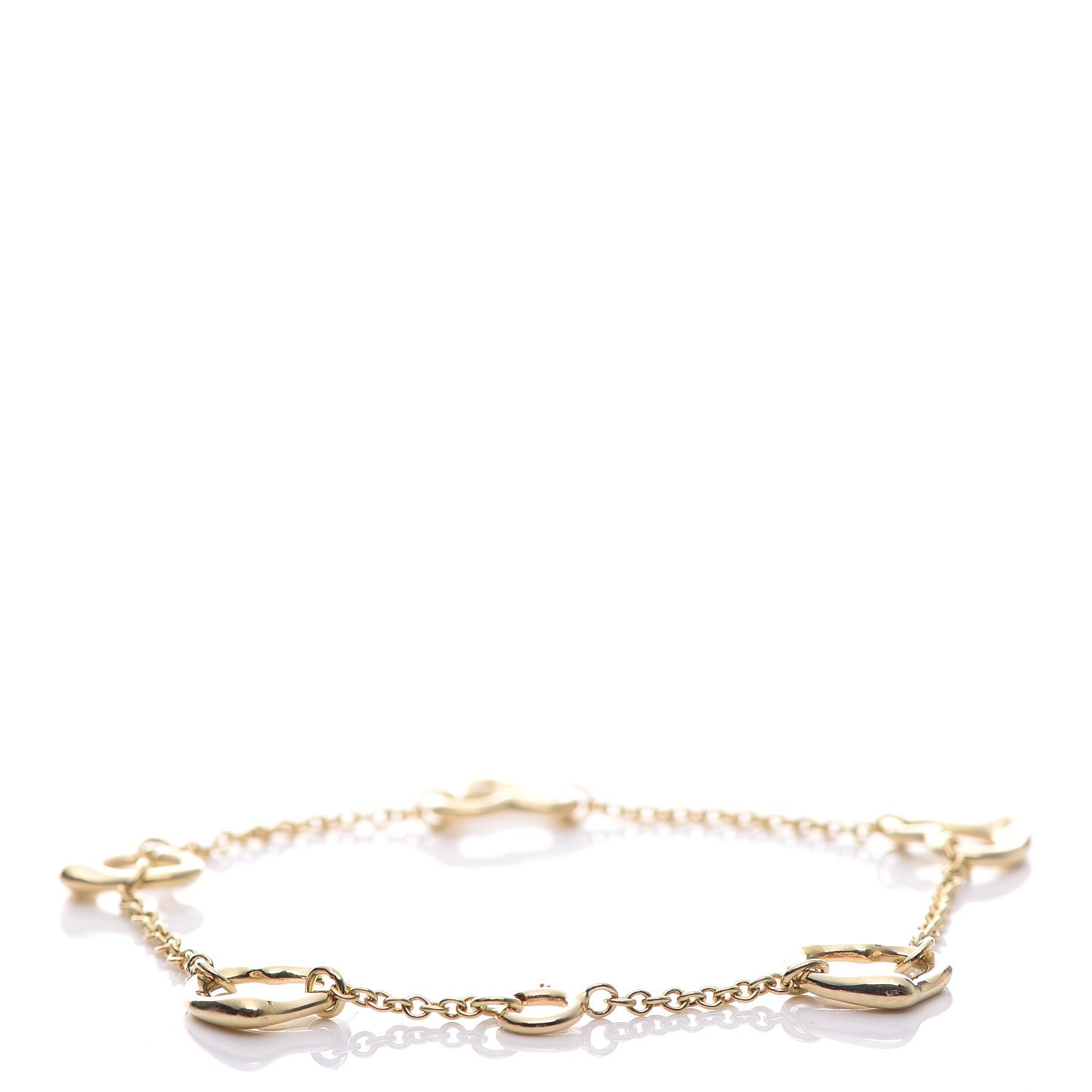 Tiffany 18K Yellow Gold Elsa Peretti 5 Open Heart Bracelet 3 of 6