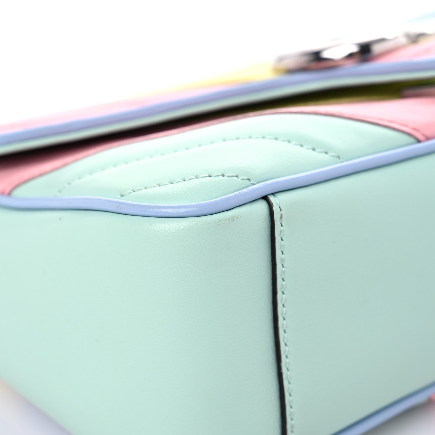 Calfskin Matelasse Diagonal Small GG Marmont Shoulder Bag Multicolor Pastel