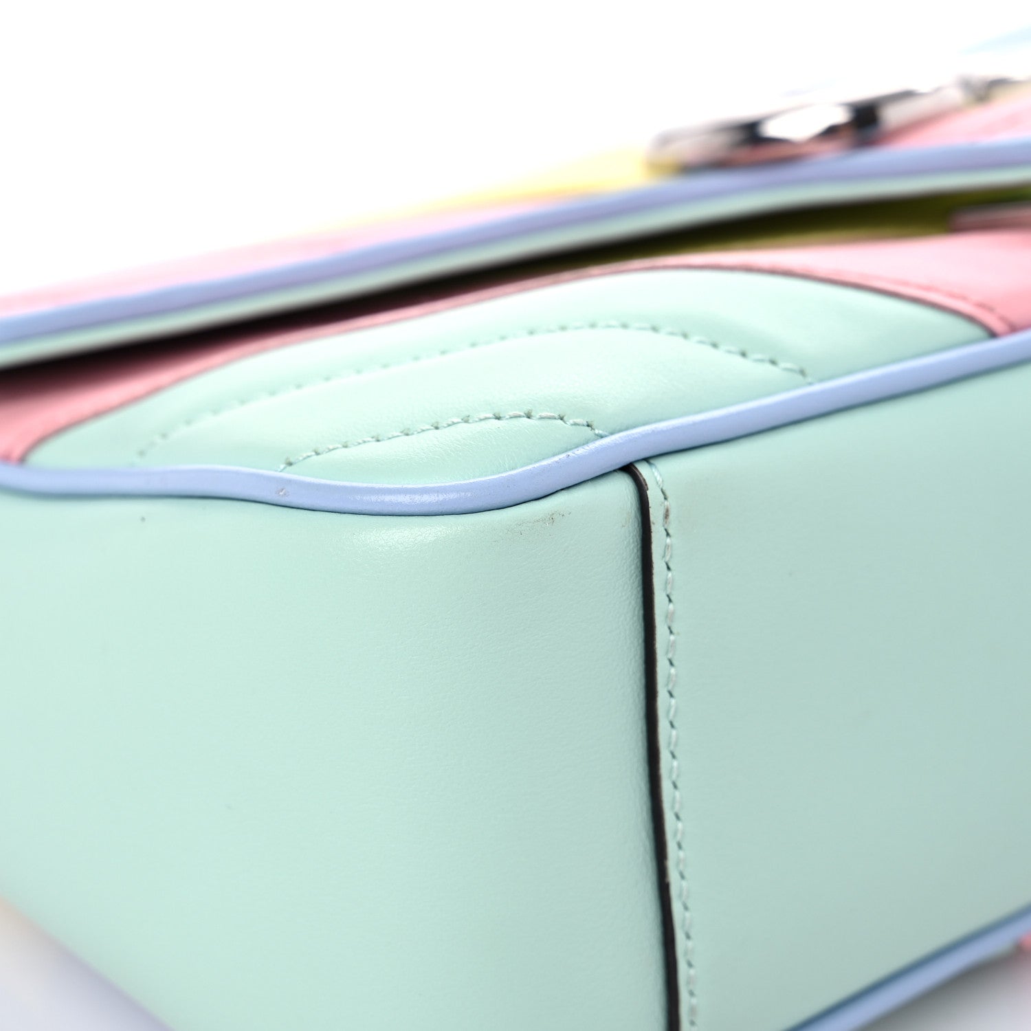 Gucci Calfskin Matelasse Diagonal Small GG Marmont Shoulder Bag Multicolor Pastel 8 of 14