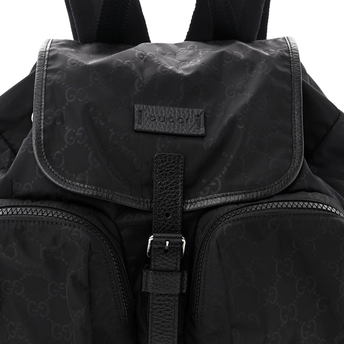 Nylon Monogram Medium Light Single Buckle Backpack Black
