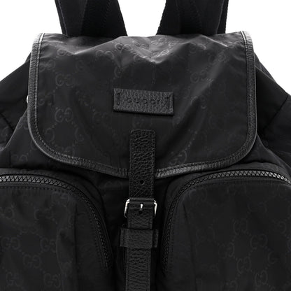 Gucci Nylon Monogram Medium Light Single Buckle Backpack Black 8 of 10