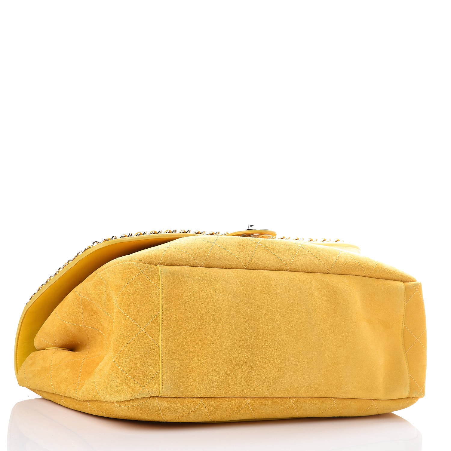 Chanel x Pharrell Williams Suede Lambskin XXL Flap Bag Yellow 4 of 13