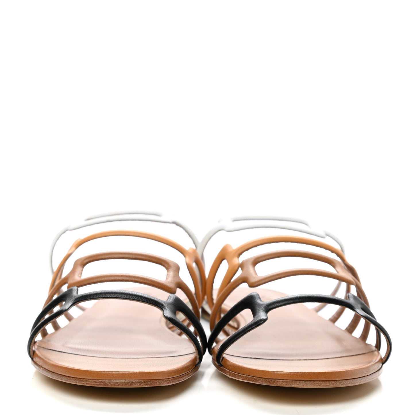 Nappa Calfskin Olympe Sandals 38 Multicolor Natural