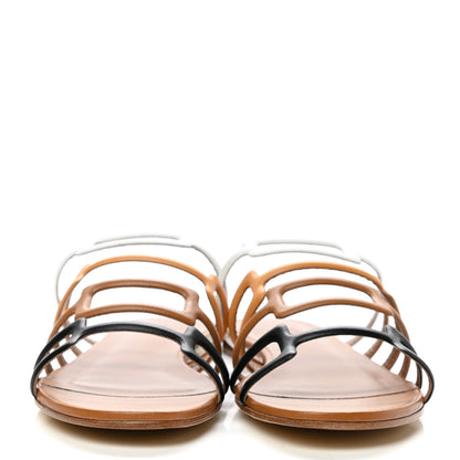 Hermes Nappa Calfskin Olympe Sandals 38 Multicolor Natural 2 of 8