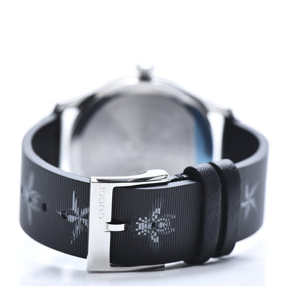Gucci Stainless Steel Calfskin 38mm G-Timeless Bee Star Hologram Quartz Watch Black 4 of 8