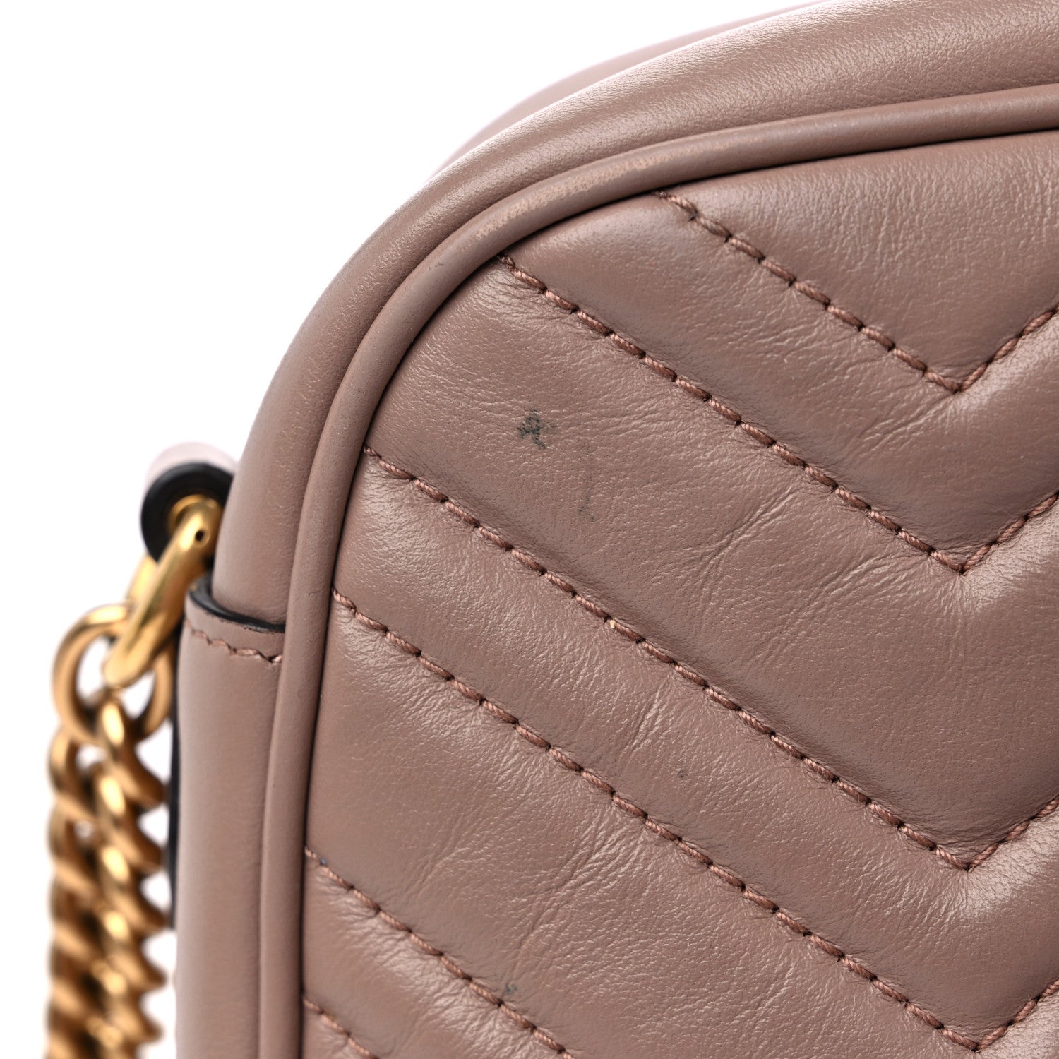 Gucci Calfskin Matelasse Small GG Marmont Chain Shoulder Bag Porcelain Rose 11 of 14