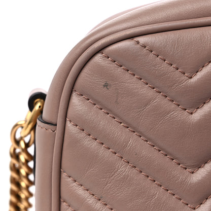 Gucci Calfskin Matelasse Small GG Marmont Chain Shoulder Bag Porcelain Rose 11 of 14
