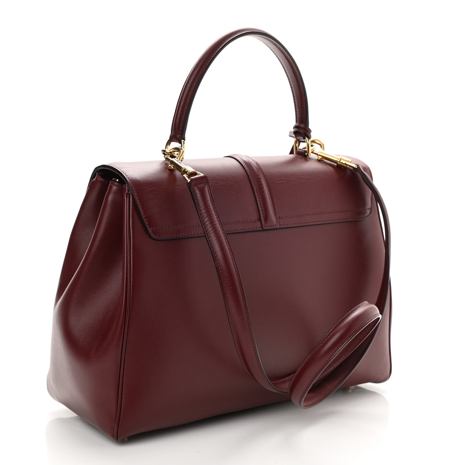 Celine Satinated Calfskin Medium 16 Top Handle Bag Light Burgundy 3 of 9