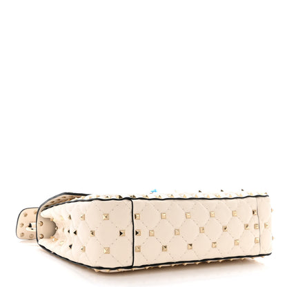 Valentino Garavani Lambskin Medium Rockstud Spike Shoulder Bag White 4 of 9