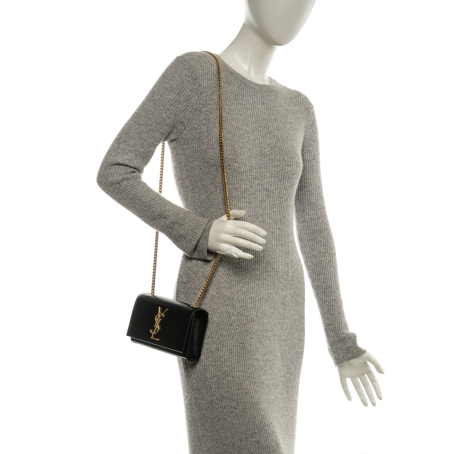 Grain De Poudre Small Monogram Kate Satchel Black