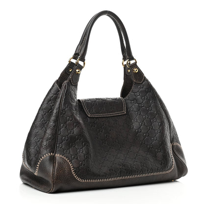 Gucci Guccissima Large New Pelham Shoulder Bag Dark Brown 4 of 15