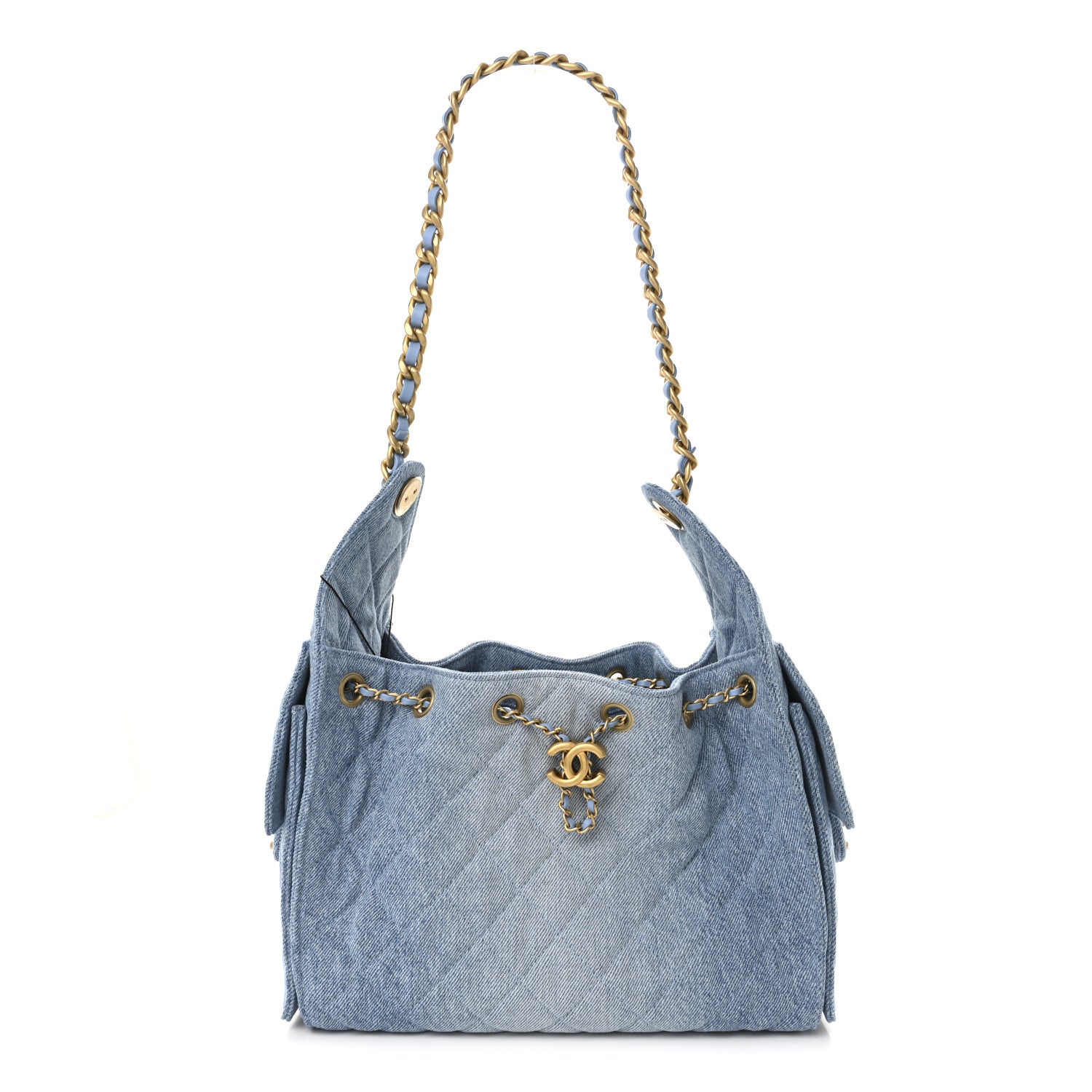 Chanel Washed Denim Quilted Small Chanel 25 Handbag Blue 1 of 11
