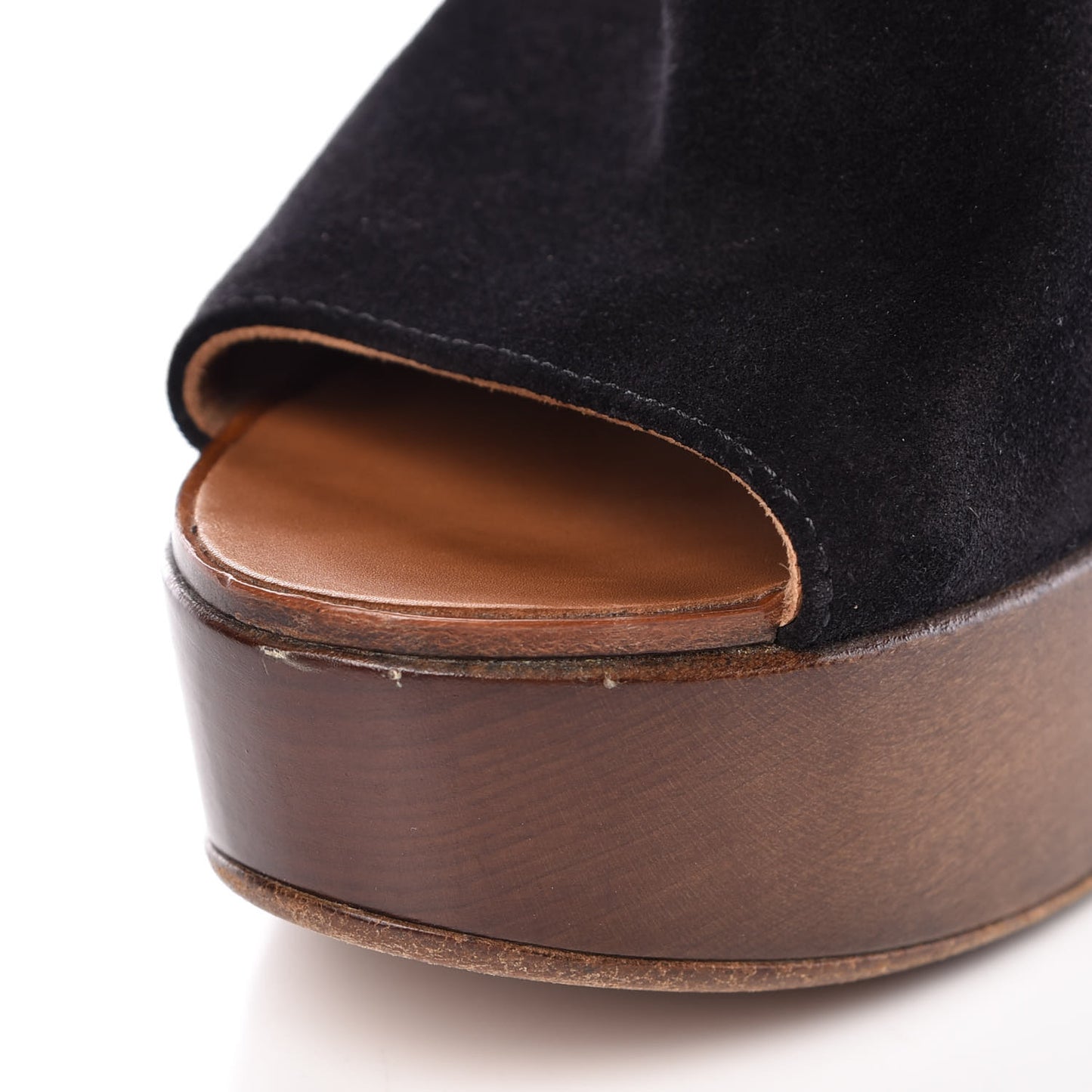 Suede CC Wood Clogs 37 Brown Black