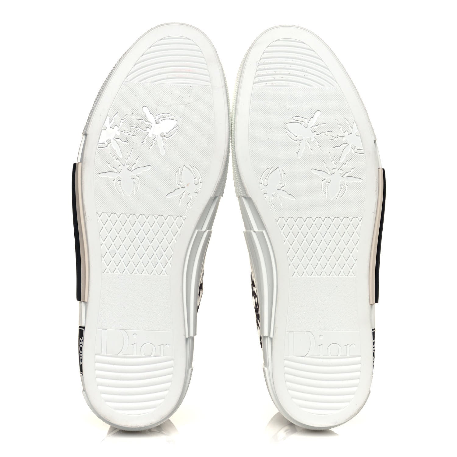 Christian Dior Technical Canvas Oblique Mens B23 High Top Sneakers 44 White Black 5 of 9