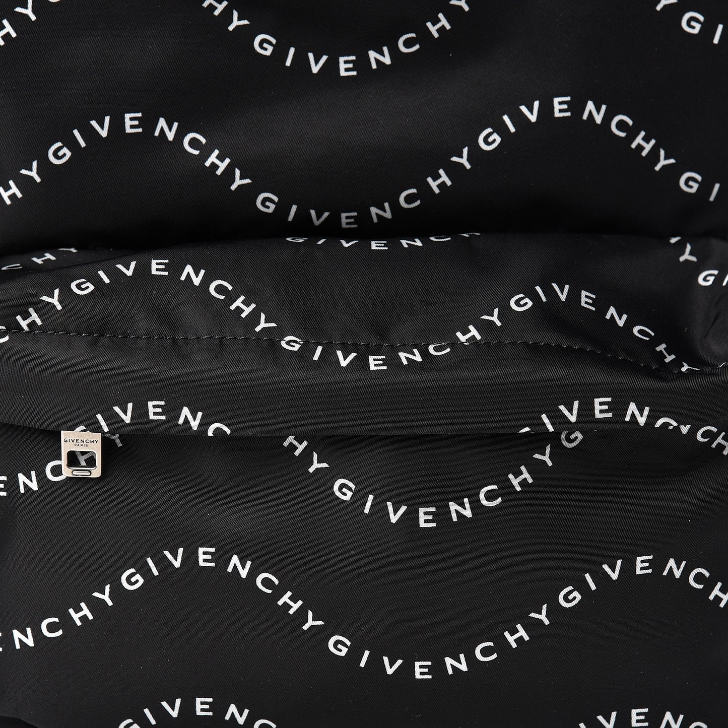 Nylon Waves Print Urban Backpack Black White