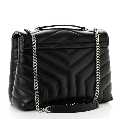 Saint Laurent Calfskin Y Quilted Monogram Small Loulou Chain Satchel Black 3 of 11