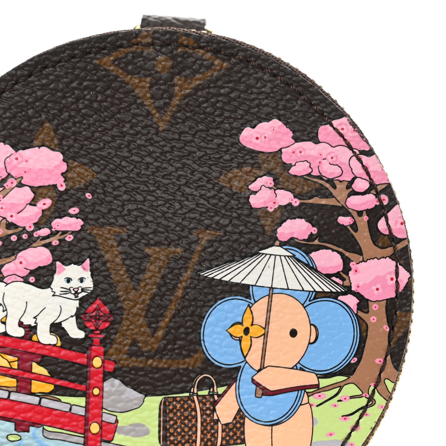 Monogram 2021 Christmas Animation Japanese Garden Round Coin Purse Wisteria Pink