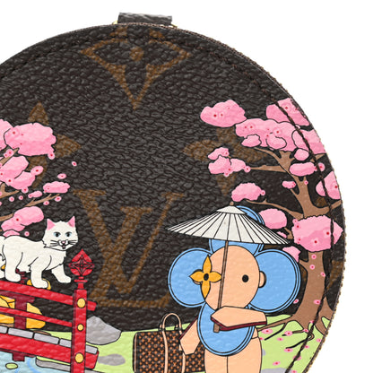 Louis Vuitton Monogram 2021 Christmas Animation Japanese Garden Round Coin Purse Wisteria Pink 7 of 7