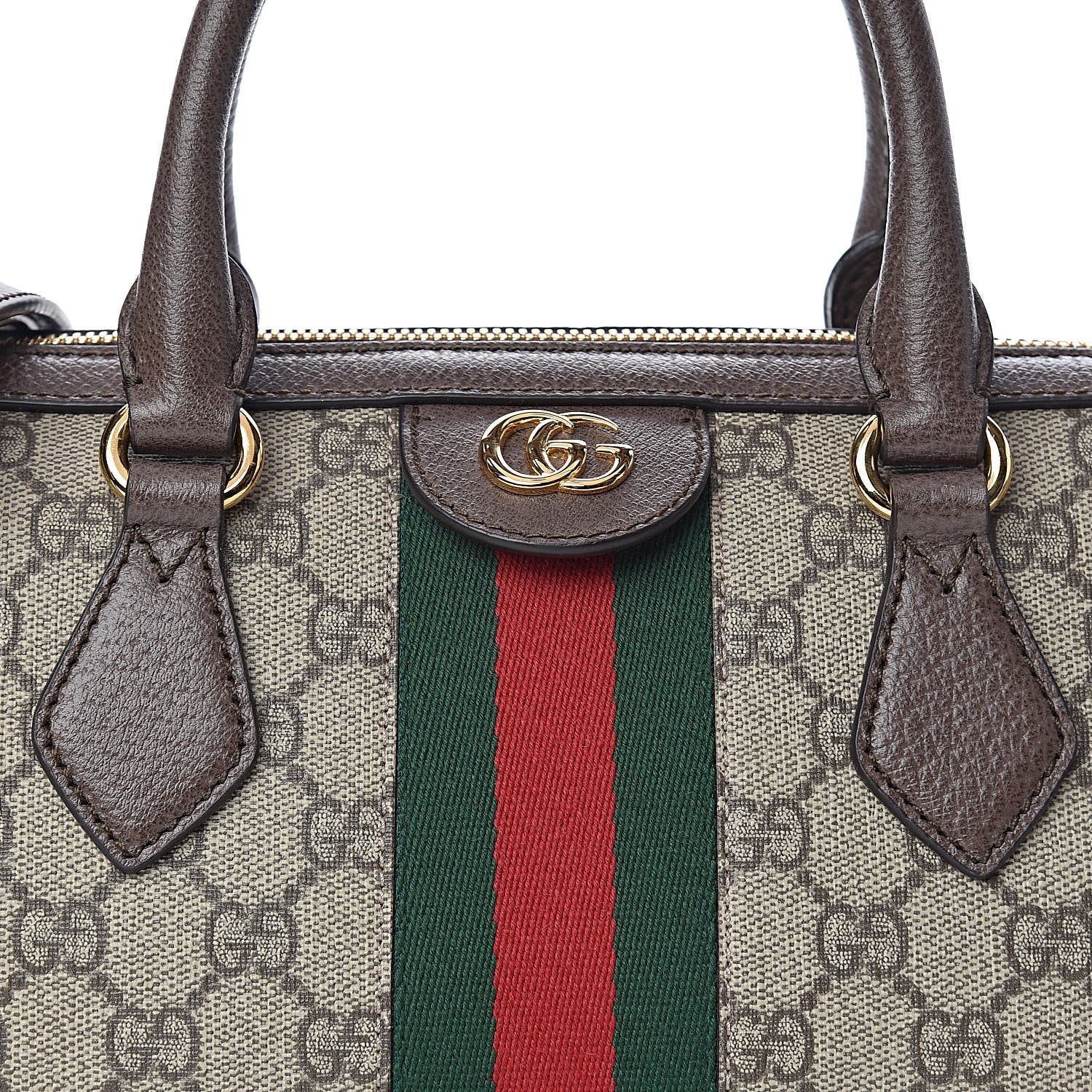 Gucci GG Supreme Monogram Web Medium Ophidia Boston Brown 10 of 10