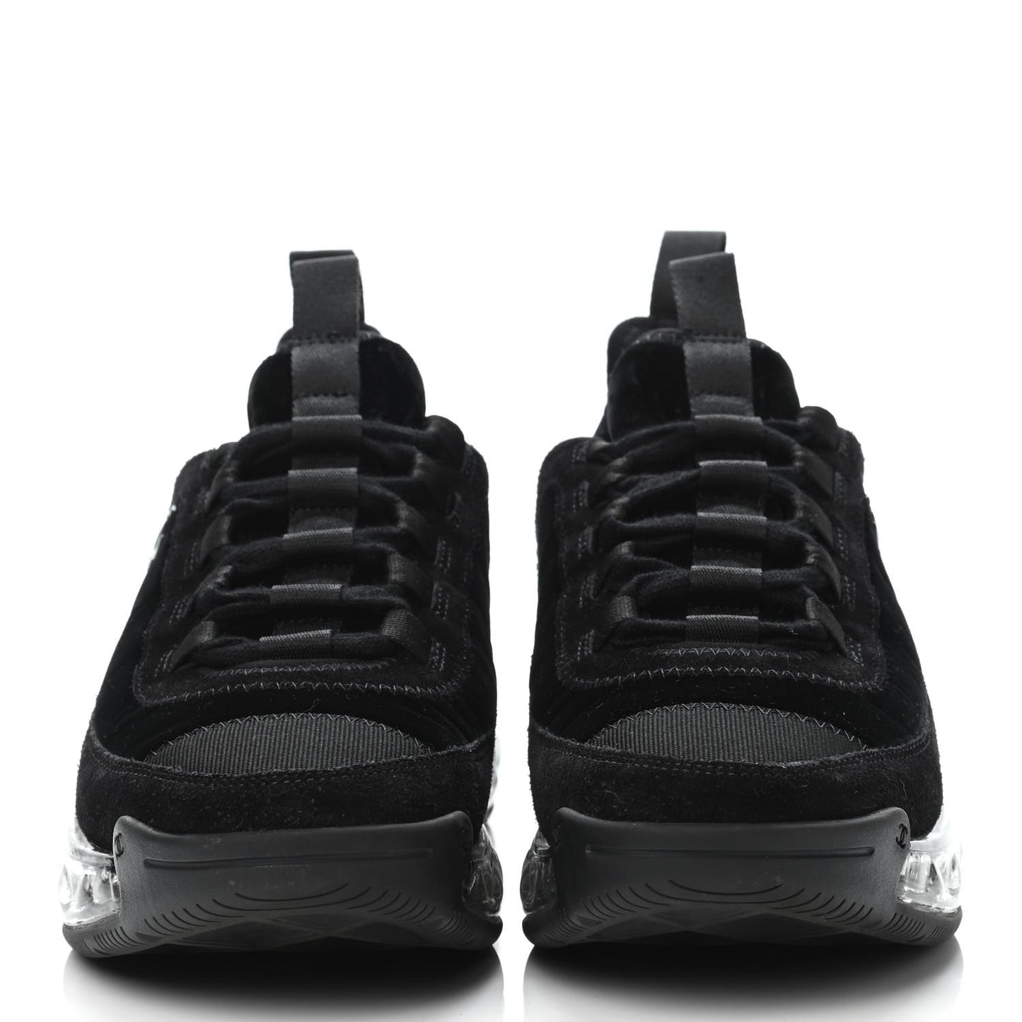 Suede Calfskin Velvet Grosgrain CC Sneakers 36 Black