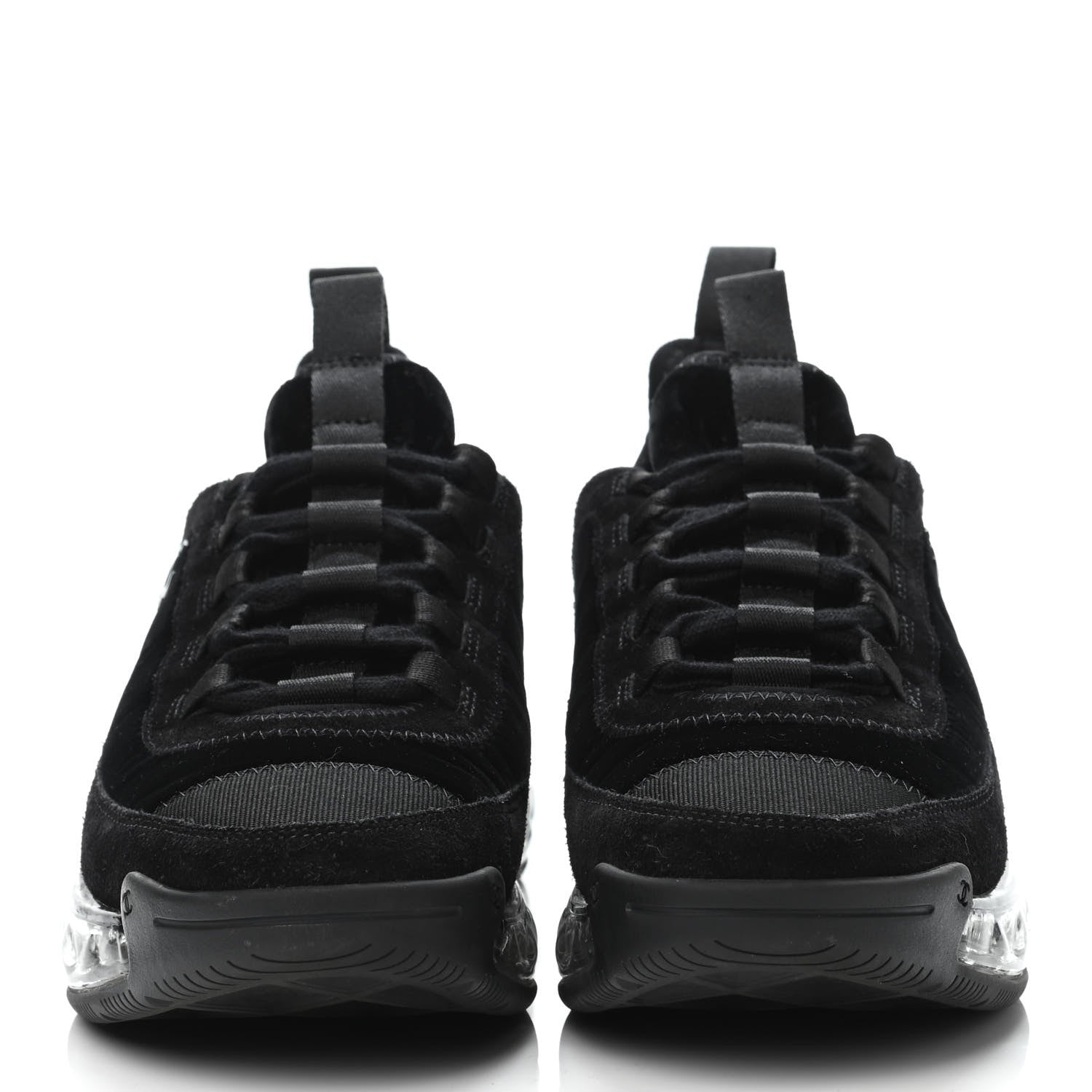 Chanel Suede Calfskin Velvet Grosgrain CC Sneakers 36 Black 2 of 4