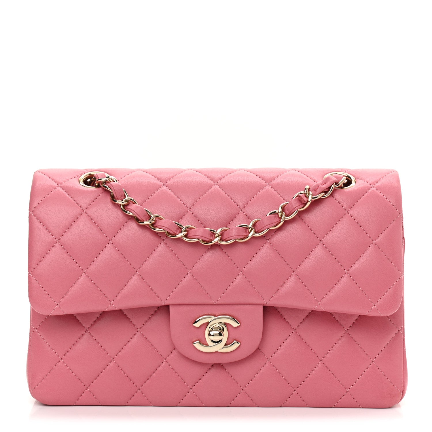 Chanel Lambskin Quilted Small Double Flap Pink 1 of 6