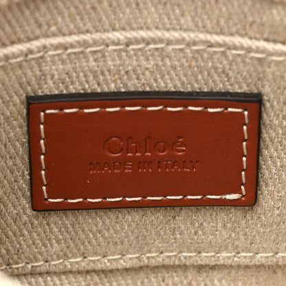 Chloe Cotton Calfskin Nano Woody Ribbon Tote White Brown 6 of 11