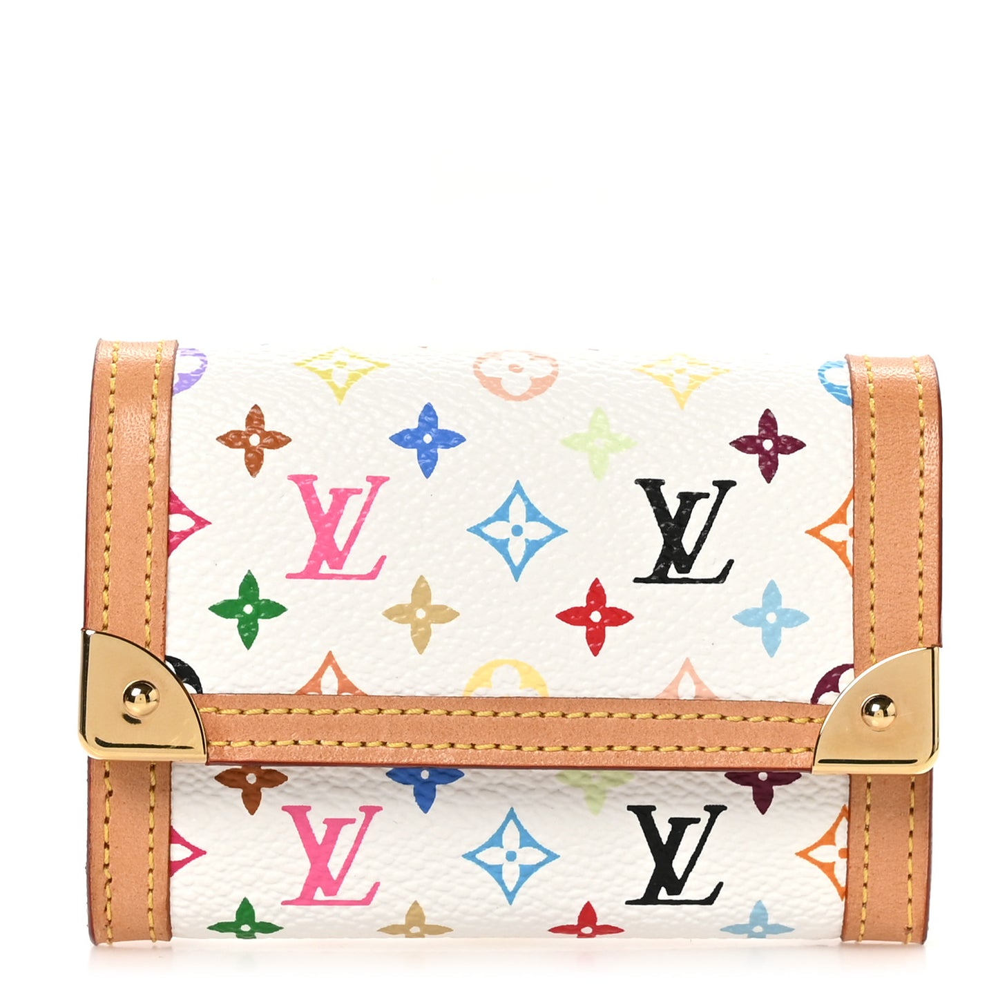 Monogram Multicolor Porte-Monnaie Plat Coin Purse White