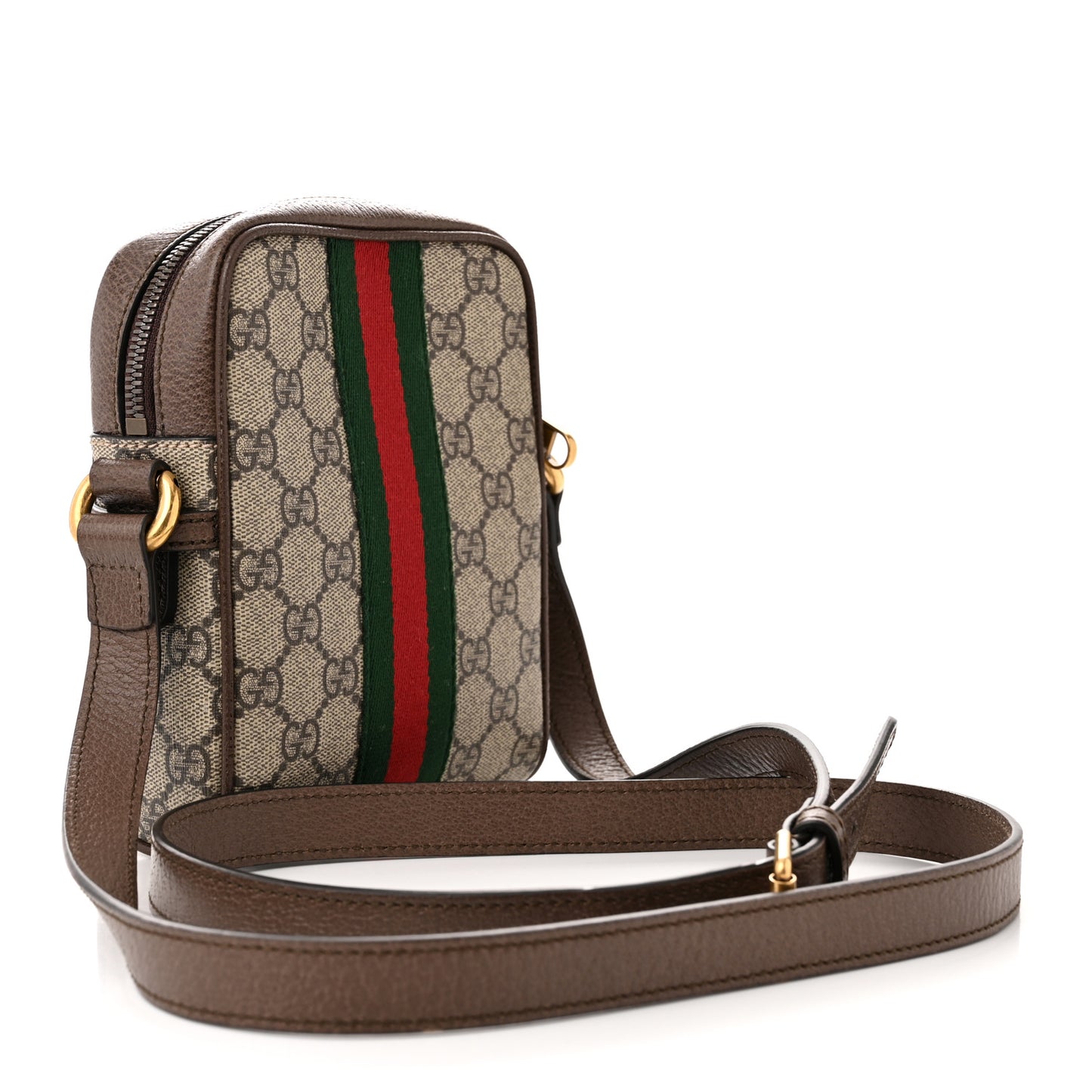 GG Supreme Monogram Web Mini Ophidia Messenger Brown