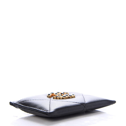 Chanel Goatskin Quilted Chanel 19 Card Holder Black 4 of 9