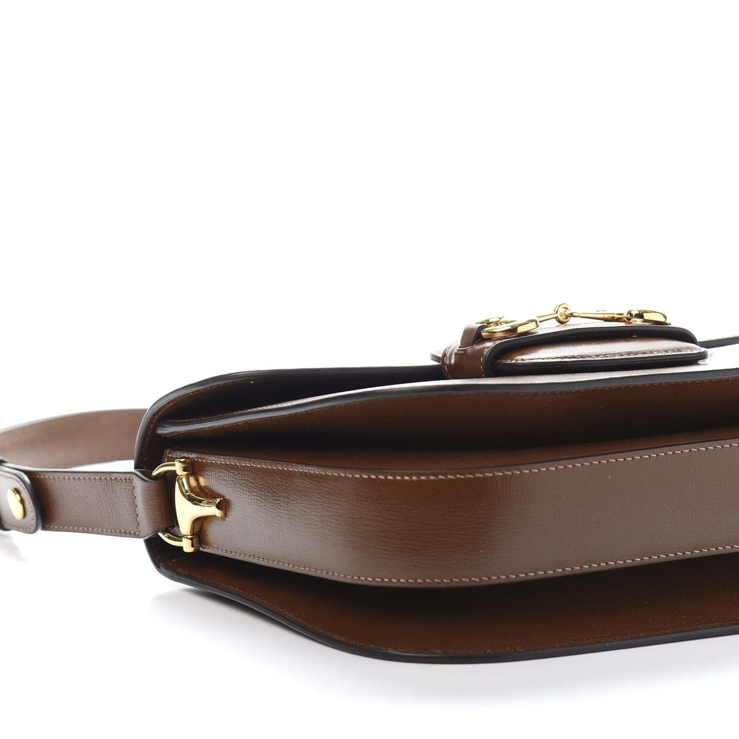 Azalea Calfskin Horsebit 1955 Shoulder Bag Brown Sugar