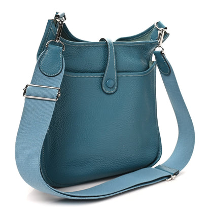 Hermes Taurillon Clemence Evelyne III PM Blue Jean 3 of 10
