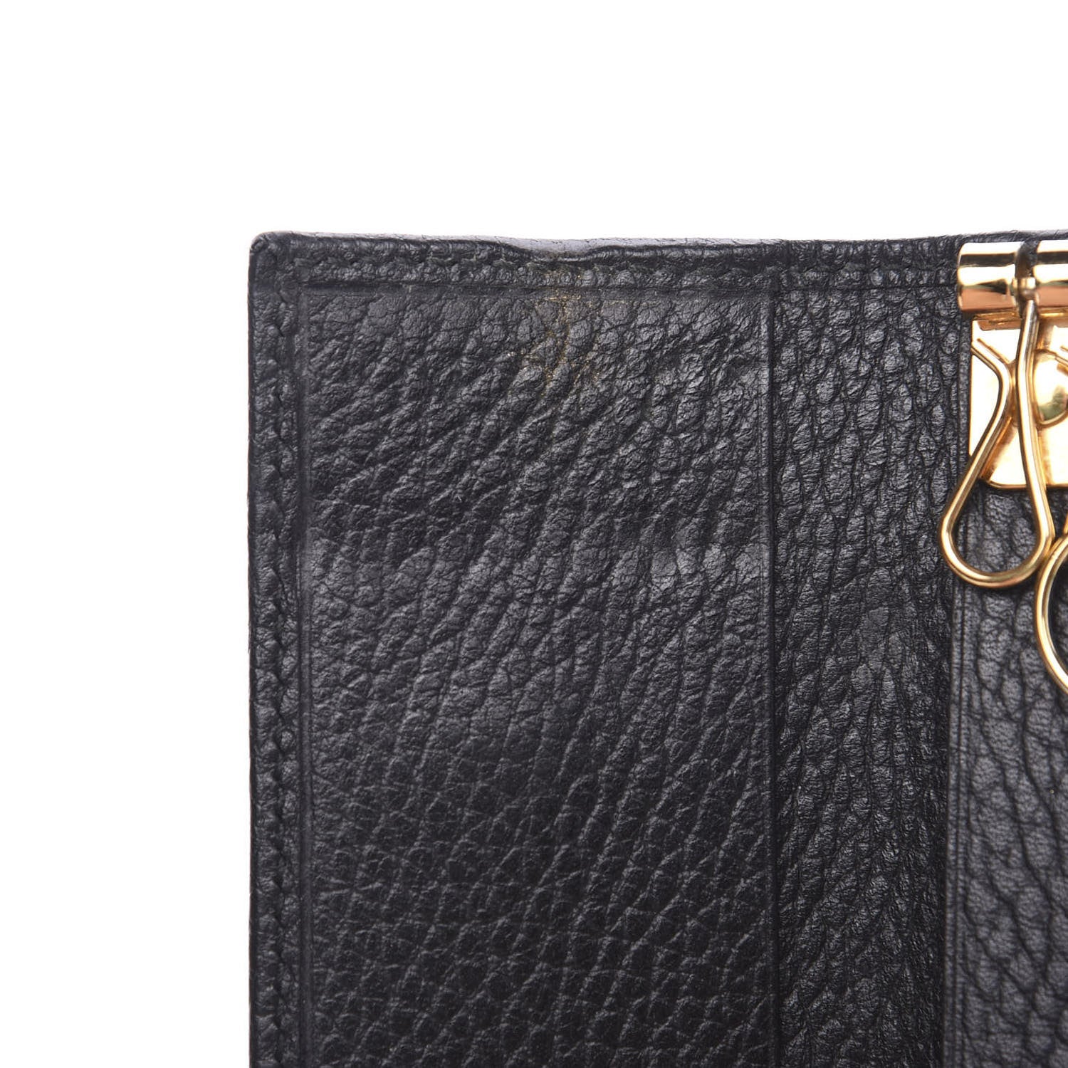 Gucci Pebbled Calfskin GG Marmont 6 Key Holder Black 6 of 7