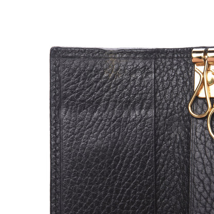 Gucci Pebbled Calfskin GG Marmont 6 Key Holder Black 6 of 7