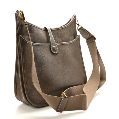 Hermes Taurillon Clemence Evelyne III PM Etoupe 3 of 9
