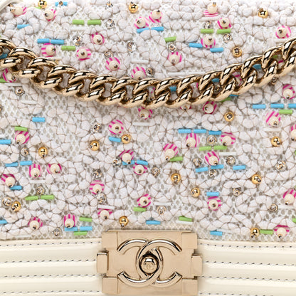 Chanel Patent Sequin Medium Boy Chanel Flap White Pink Light Blue 8 of 10