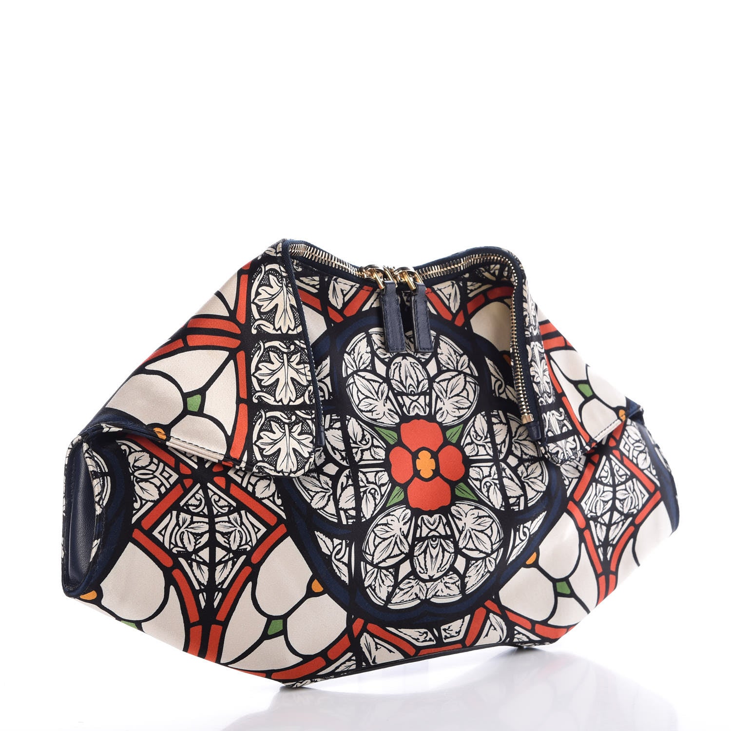 Alexander McQueen Silk Stained Glass De Manta Clutch White 3 of 12