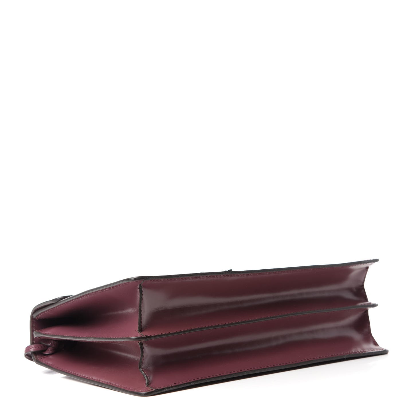 Regent Calfskin Small Lady Lock Briefcase Clutch Red Orchid