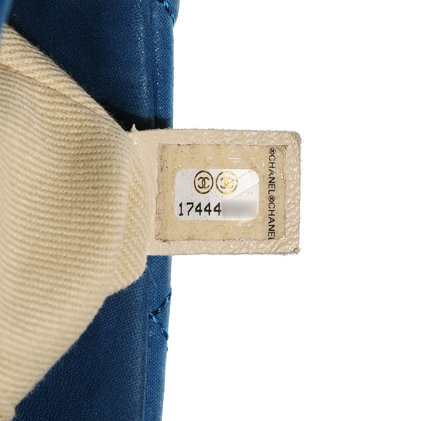 Iridescent Calfskin Chic Quilt Small Flap Dark Blue
